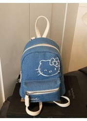 Sanrio 2025 New Niche Design Sense Of Shoulder Bag Kitty Cat Embroidery Girl Heart Cute Shoulder Bag Fashionable And Versatile Large Capacity Summer Niche Sweet Sister Senior Sense Of Bag