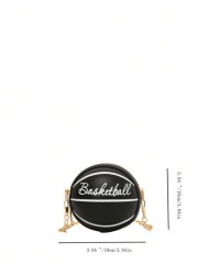 Mini Kids Shoulder Bag Unisex Basketball Patterned Crossbody Bag With Chain Strap Cute And Versatile Bag For Baby Outings