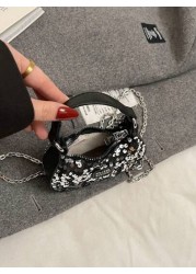 حقيبة يد صغيرة لامعة عصرية ، حقيبة كروس جميلة ، حقيبة كتف صغيرة جذابة ، هدية عطلة أساسية