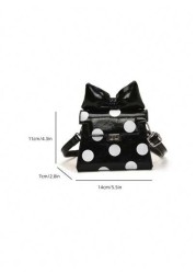 1pc Fashionable And Cute Polka Dot Kelly French Retro High End One Shoulder Crossbody Handheld Mini Lipstick Bag Children s Bag With A Fashionable And Exquisite Polka Dot Shape Of The Small Square Bag