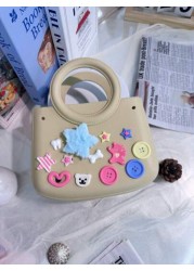 1pc EVA Solid Color Waterproof DIY Tote Bag Beach Basket Fashionable Hollow Out Travel Handbag