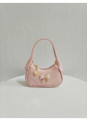 Children Pearl Bow Decoration Handbag Girls Fashion High End Gift Shoulder Bag Princess Mini Wallet Purse