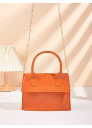1pc Crocodile Pattern Girls Handbag Chain Crossbody Shoulder Bag Ideal For Daily Use Party And Mother s Day Gift